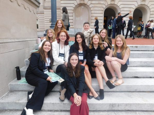Members of the SOHS KYA delegation seen here after they finished their debate at the capitol.